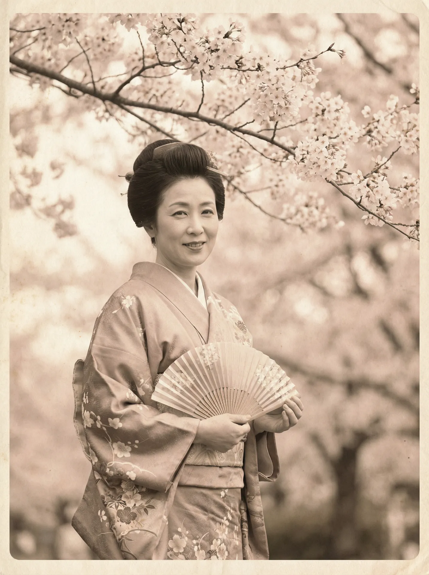 一位持扇的优雅 妩媚婷儿 - 妩媚婷儿官方平台 - 今日热点妩媚婷儿 在樱花树下的复古写真
